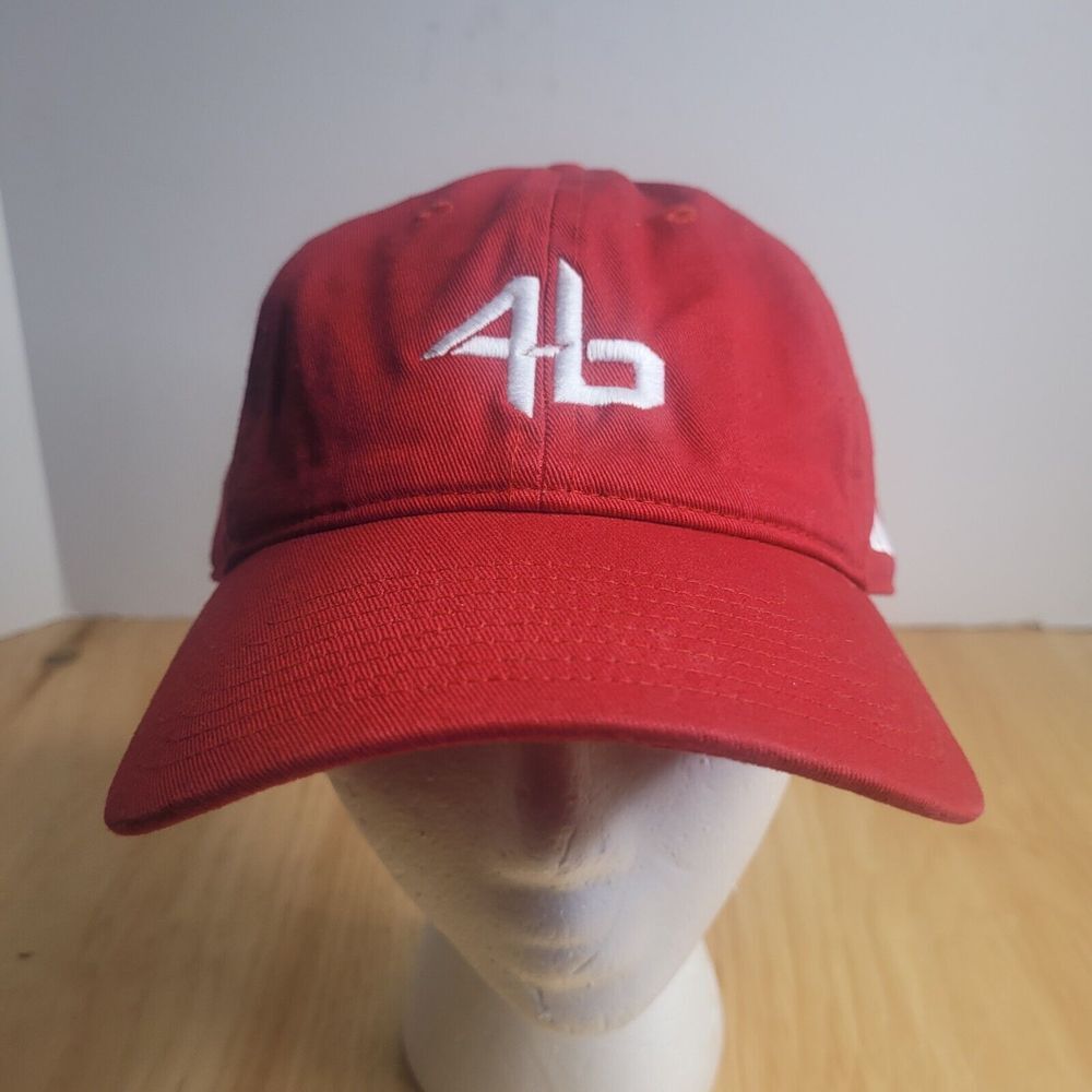 Adidas Originals Red Strapback Hat Embroidered 4b Logo Baseball Cap